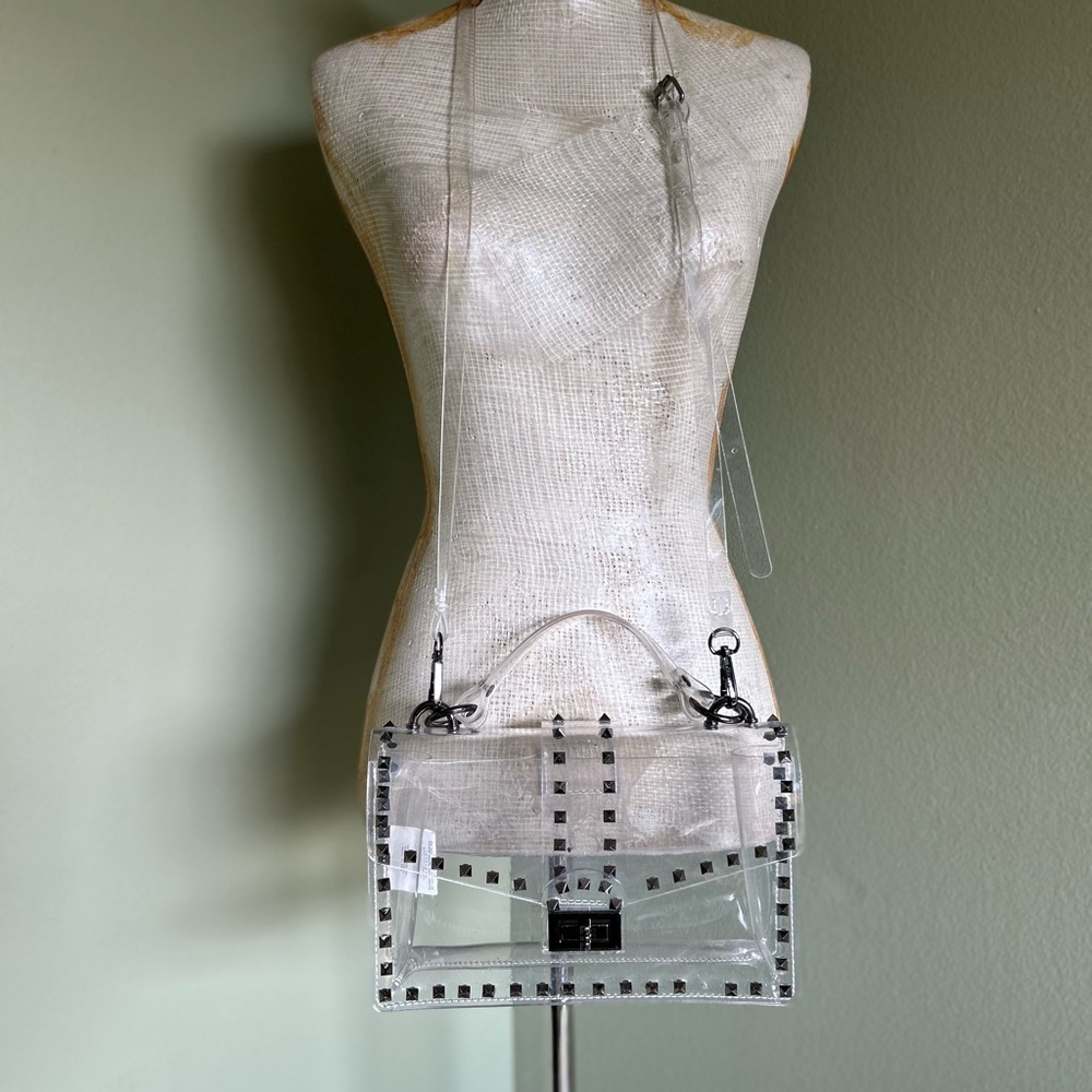 Transparent Studded Crossbody Bag - image 1